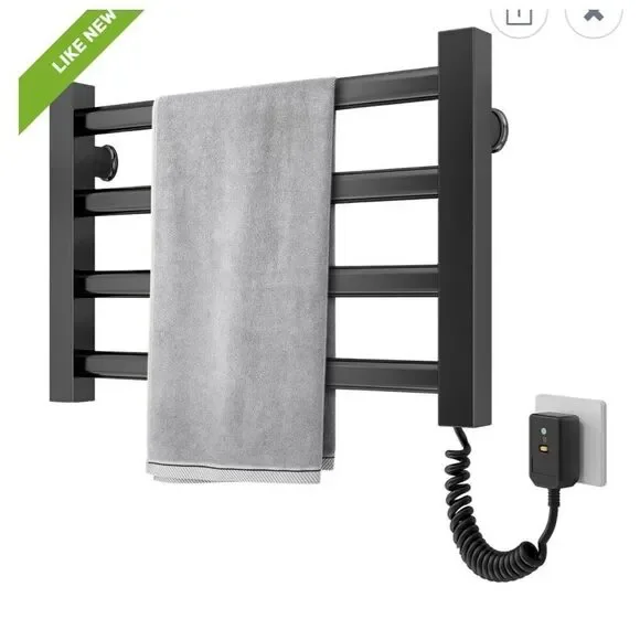 Brand New 4 Row Bars Kettle Black Heated Warming Towel Rack - Picture 1 of 5
